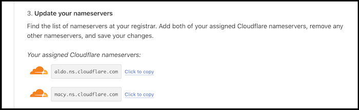 adding name servers to the domain panel at the registrar