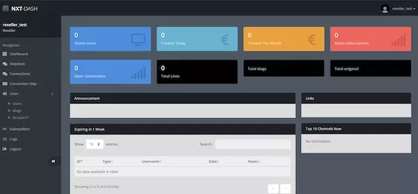 IPTV Panel dashboard