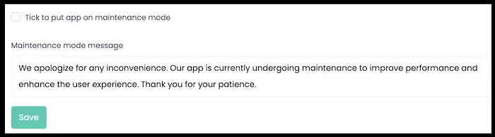 putting app on maintenance mode